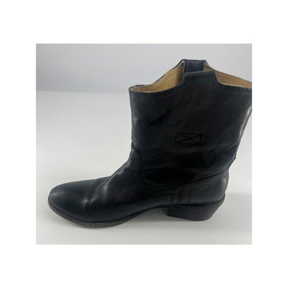 Frye Ankle Boots Womens Size 7.5 B Black Leather Booties Anna Shortie Basic - Picture 4 of 10